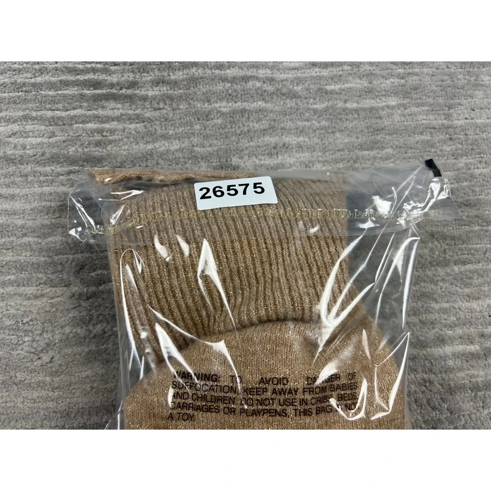 Apt. 9 Sweater Womens XS Tan Metallic Rhinestone Crew Neck Pullover Shimmer‎
